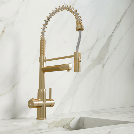 Hanström 3-in-1 Spring Pro Instant Boiling Water Tap – Brushed Brass