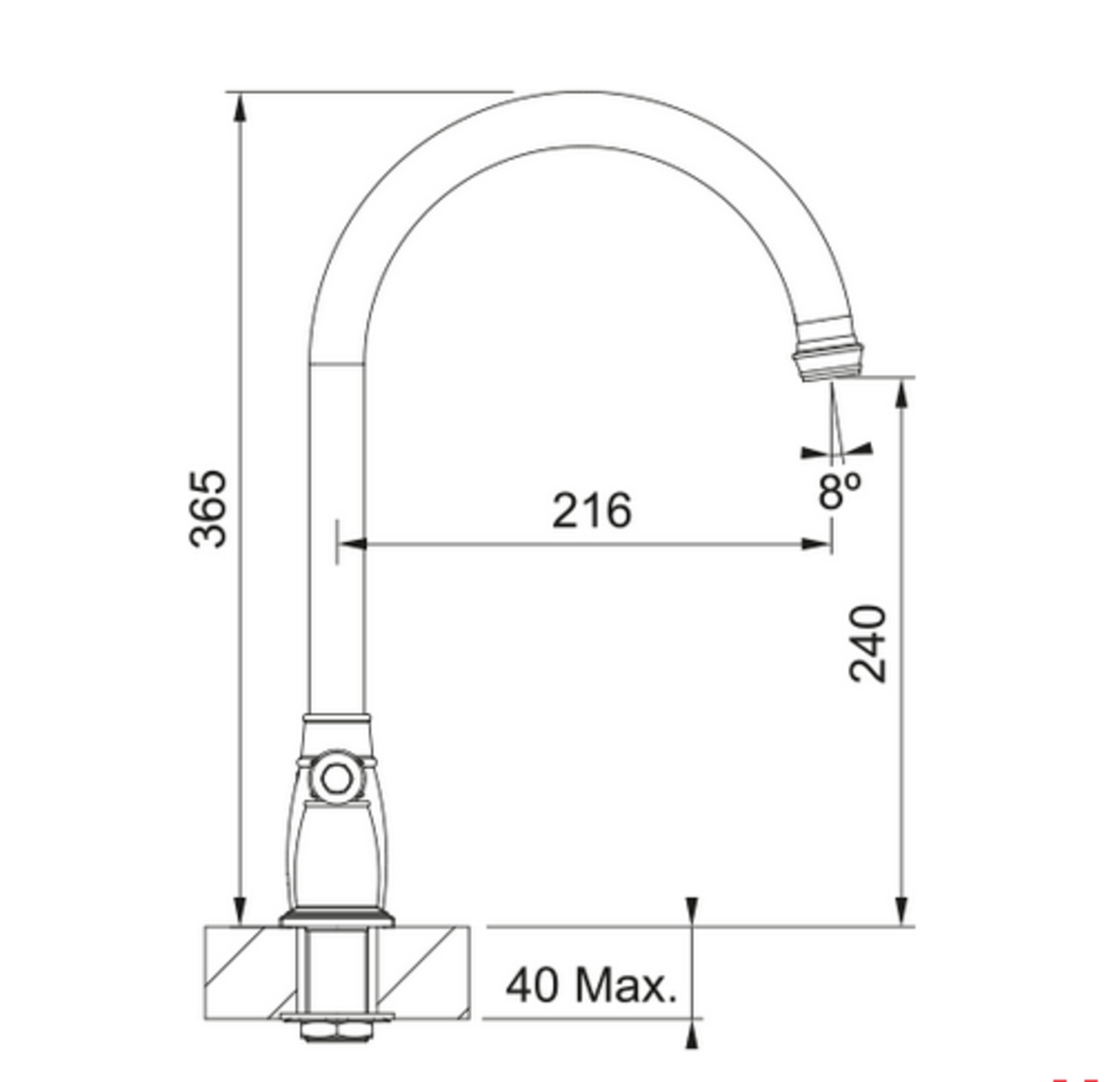 Franke Gloriana Classic J Spout 3-Part Kitchen Tap