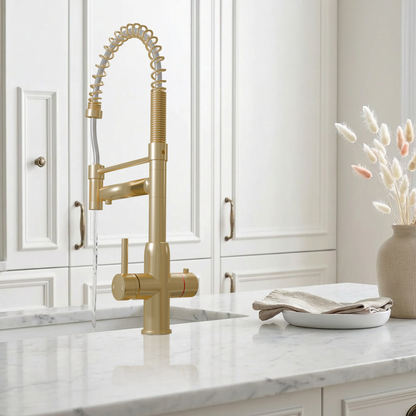 Hanström 3-in-1 Spring Pro Instant Boiling Water Tap – Brushed Brass