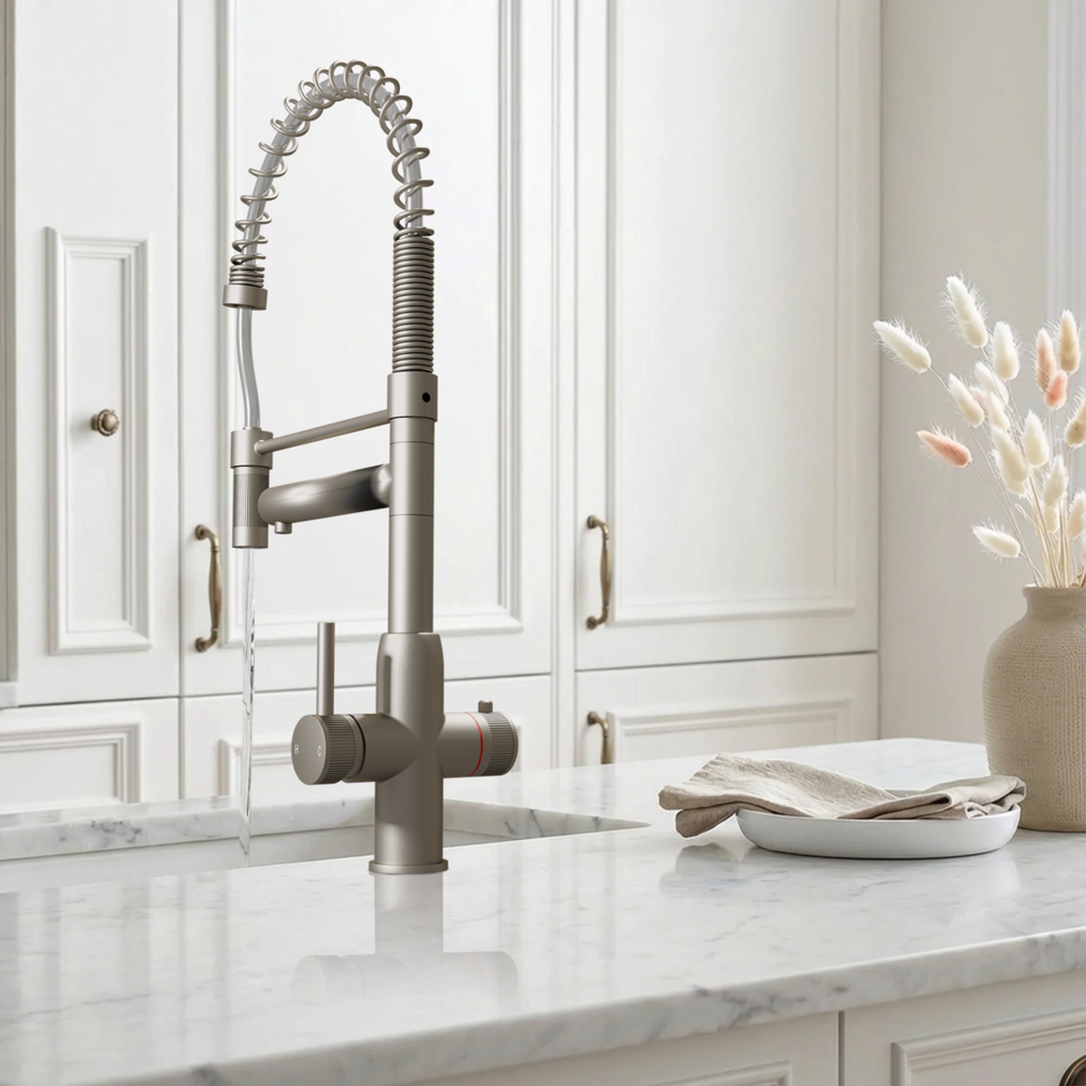 Hanström 3-in-1 Spring Pro Instant Boiling Water Tap – Brushed Nickel