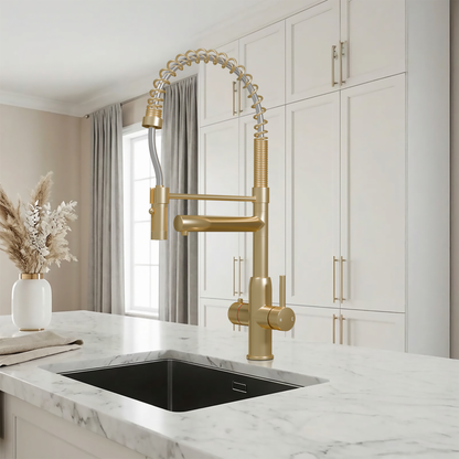 Hanström 3-in-1 Spring Pro Instant Boiling Water Tap – Brushed Brass
