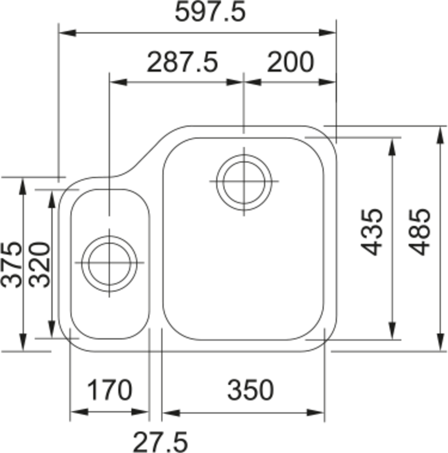 Franke Ariane Undermount 1.5B ARX 160-35-17 Steel Sink