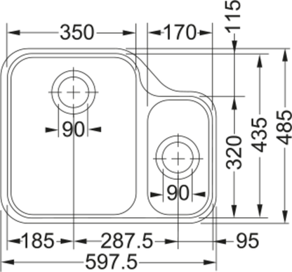 Franke Ariane Undermount 1.5B ARX 160-35-17 Steel Sink