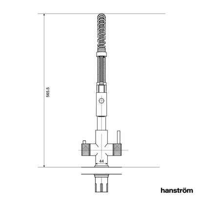 Hanström 3-in-1 Flex Touch Instant Boiling Water Tap - Brushed Gold