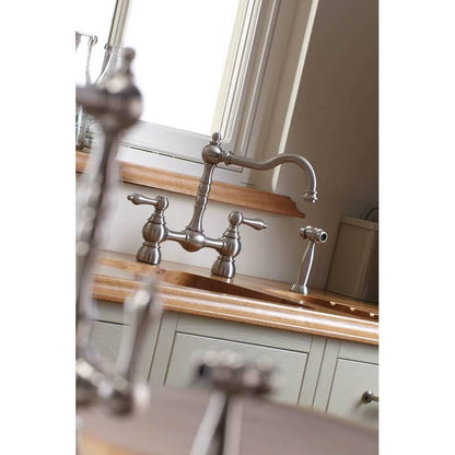 Abode Bayenne Bridge Mixer Dual Lever Tap With/out Integrated Hand Spray - The Tap Specialist