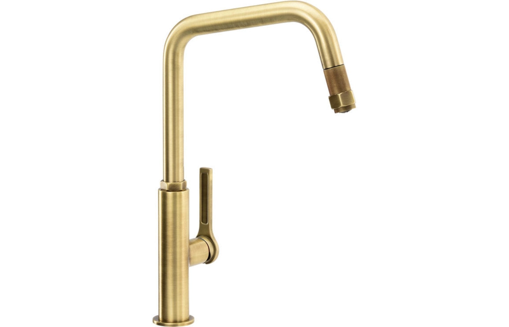 Abode Hex Single Lever Mixer Tap w/Pull Out - Antique Brass AT2090 - The Tap Specialist