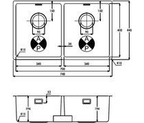 Abode Matrix R15 2B 700mm Undermount/Inset Sink - St/Steel - The Tap Specialist