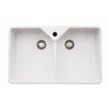 Abode Provincial Large Double Bowl Sink in White Ceramic AW1021 - The Tap Specialist