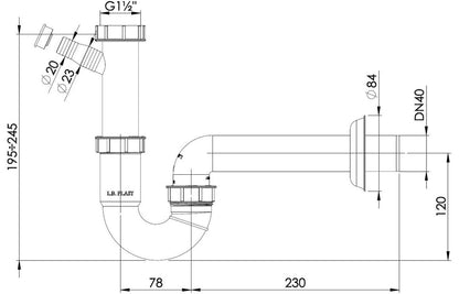 Abode Single Bowl Pipework Kit - White - The Tap Specialist