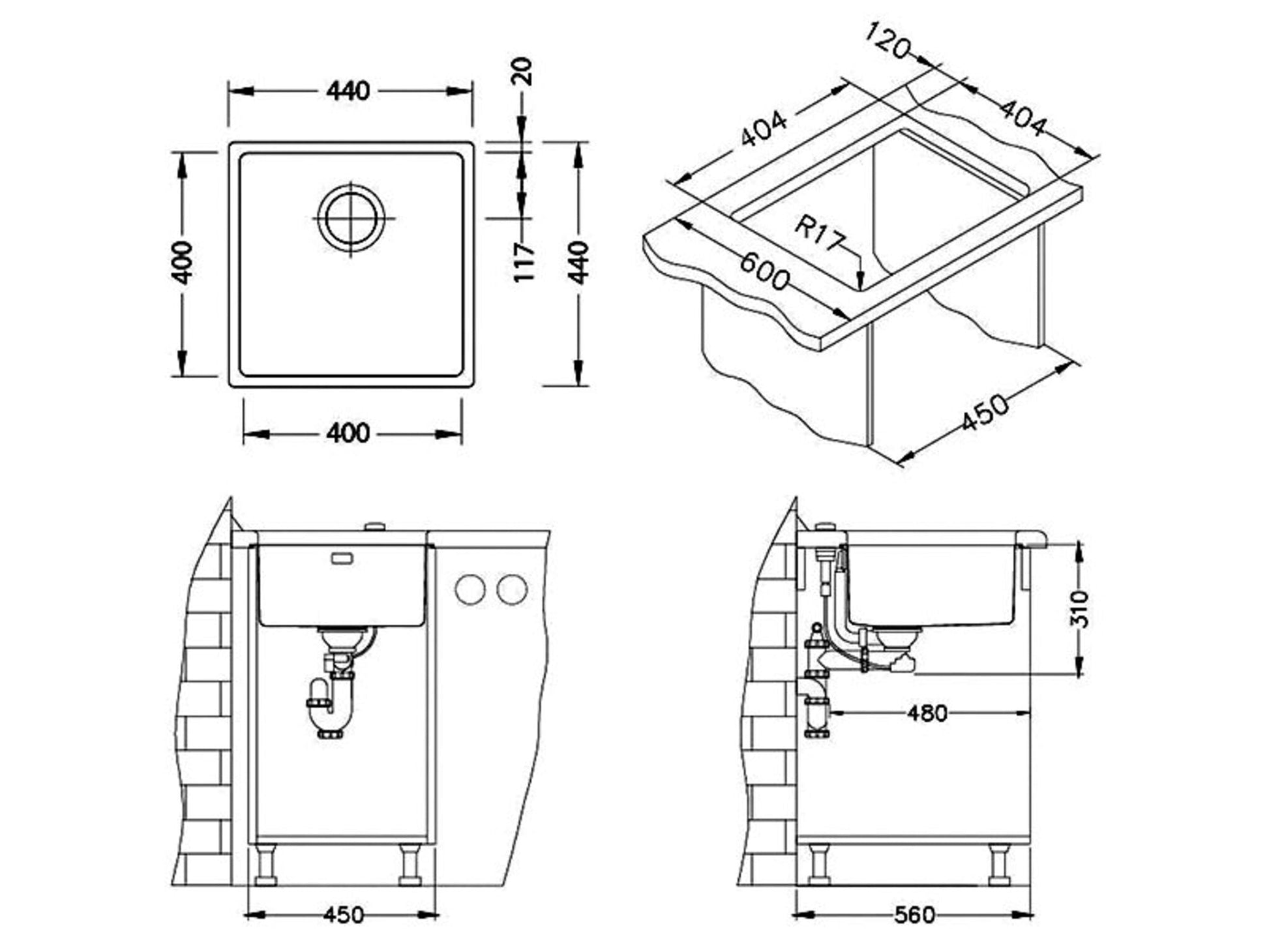 Alveus Kombino 30 Single Bowl Stainless Steel Sink for 450mm Cabinet - The Tap Specialist