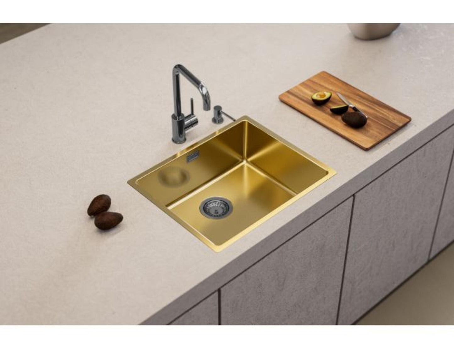 Alveus Kombino 50 - Monarch Single Bowl Gold Sink 1120361N for 600mm Cabinet - The Tap Specialist