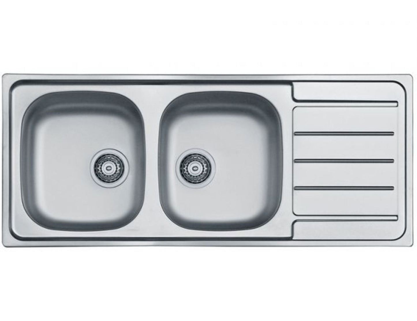 Alveus Line 100 Double Bowl Stainless Steel Sink 1149124N for 800mm Cabinet - The Tap Specialist