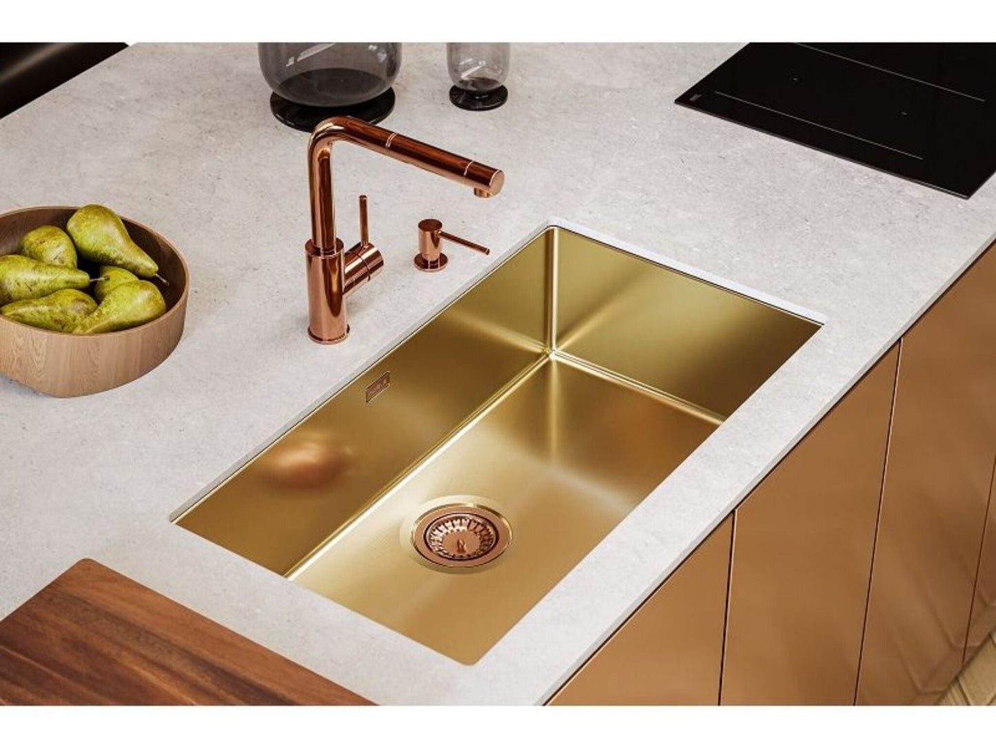 Alveus Monarch Quadrix 60 - Single Bowl Bronze Sink for 800 - 900mm Cabinet - The Tap Specialist