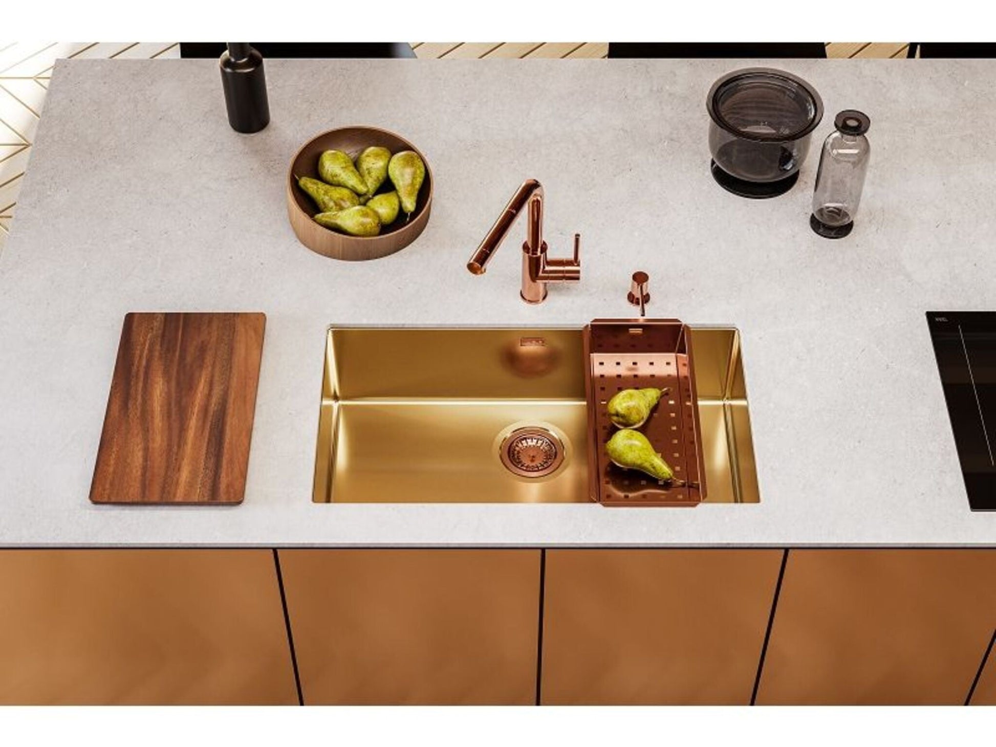 Alveus Monarch Quadrix 60 - Single Bowl Bronze Sink for 800 - 900mm Cabinet - The Tap Specialist