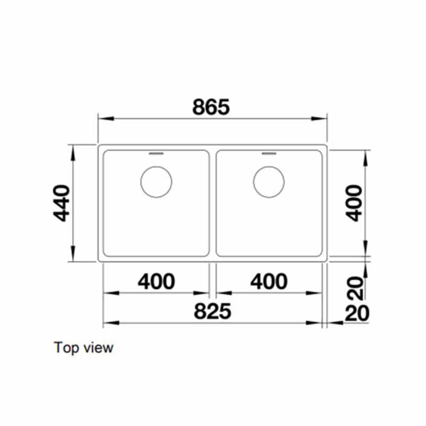 Blanco ANDANO 400/400 - U 2 Bowl Undermount Satin Polish Stainless Steel Kitchen Sink - 522987 - The Tap Specialist