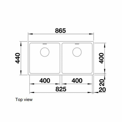 Blanco ANDANO 400/400 - U 2 Bowl Undermount Satin Polish Stainless Steel Kitchen Sink - 522987 - The Tap Specialist