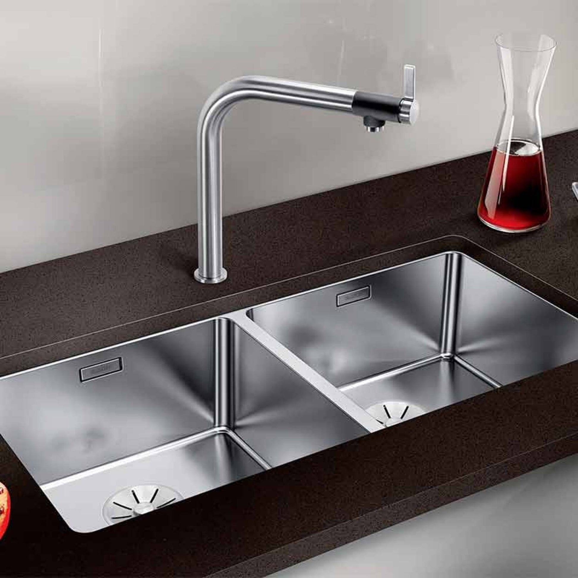 Blanco ANDANO 400/400 - U 2 Bowl Undermount Satin Polish Stainless Steel Kitchen Sink - 522987 - The Tap Specialist