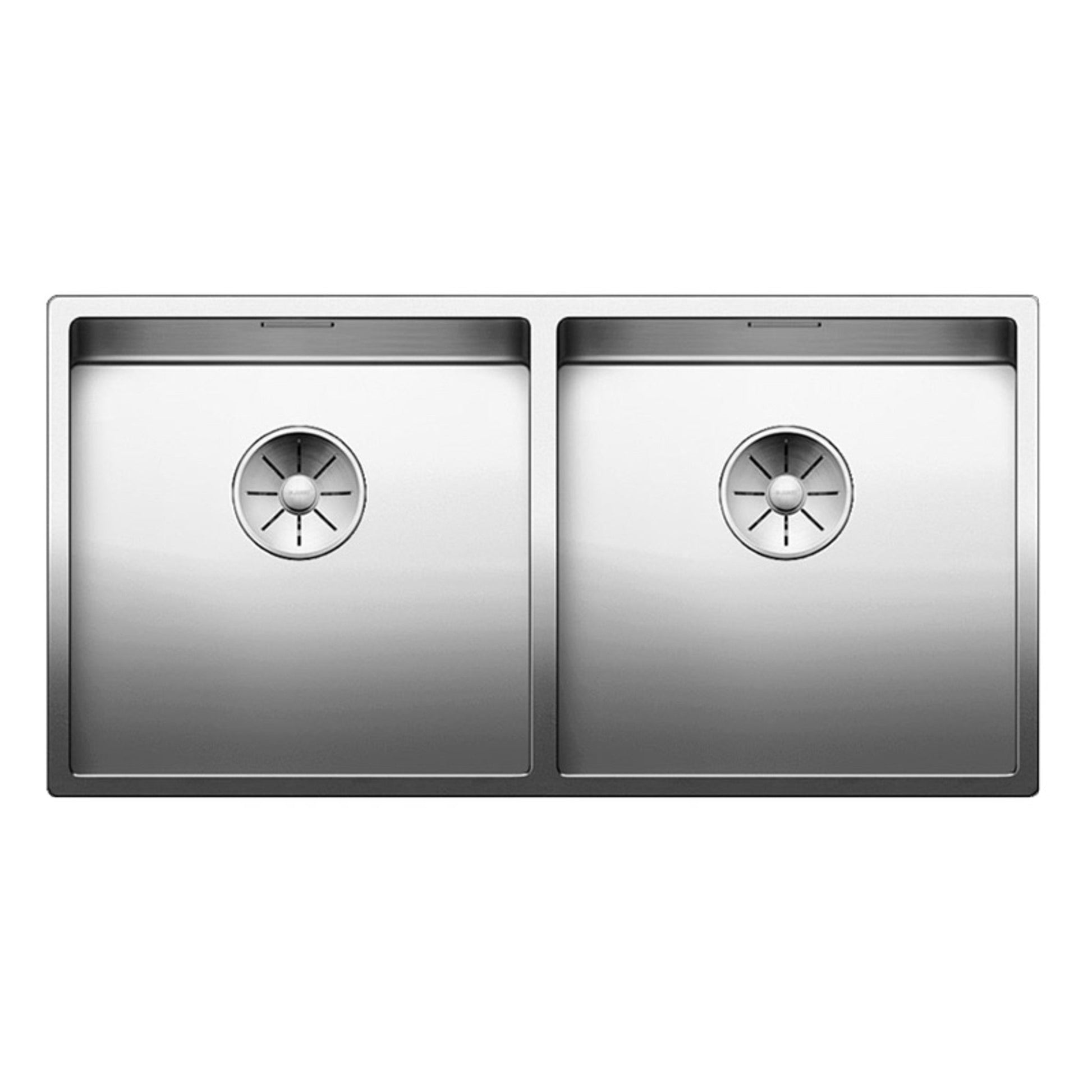 Blanco CLARON 400/400 - U 2 Bowl Undermount Satin Polish Steel Kitchen Sink - 521618 - The Tap Specialist