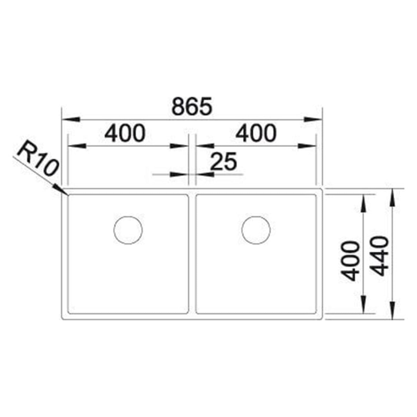 Blanco CLARON 400/400 - U 2 Bowl Undermount Satin Polish Steel Kitchen Sink - 521618 - The Tap Specialist