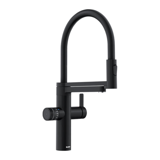 Blanco EVOL - S Pro 4 - in - 1 Flexible Hose Matt Black Kitchen Kettle Tap - 526635 - The Tap Specialist