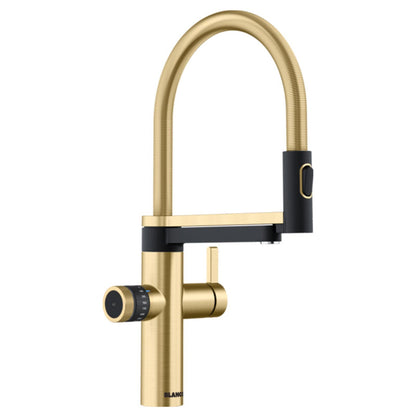 Blanco EVOL - S Pro 4 - in - 1 Flexible Hose Satin Gold Kitchen Kettle Tap - 527429 - The Tap Specialist