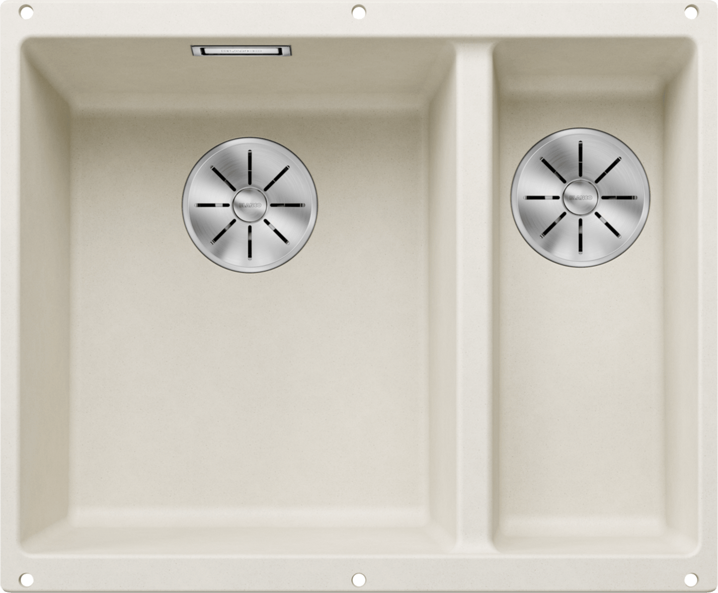 Blanco SUBLINE 340/160 - U LH Silgranit 2 Bowl Undermount Soft White Kitchen Sink - 527162 - The Tap Specialist