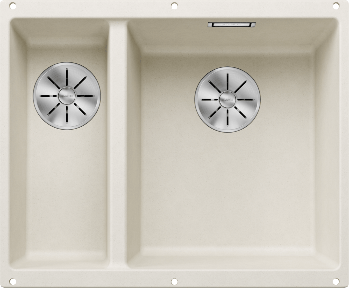 Blanco SUBLINE 340/160 - U RH Silgranit 2 Bowl Undermount Soft White Kitchen Sink - 527163 - The Tap Specialist