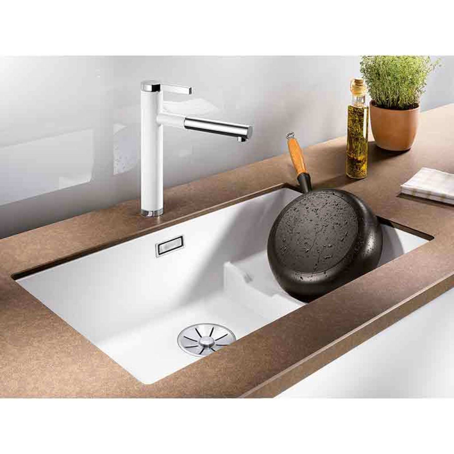 Blanco SUBLINE 700 - U Level Silgranit 1.5 Bowl Undermount White Kitchen Sink - 523542 - The Tap Specialist