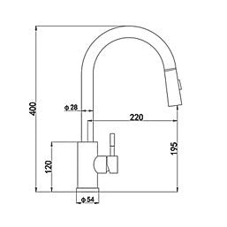 Ellsi Cato Brushed Brass Pull Out Tap - The Tap Specialist