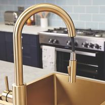Ellsi Cato Brushed Brass Pull Out Tap - The Tap Specialist