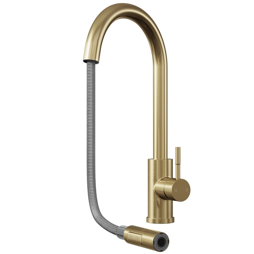 Ellsi Cato Brushed Brass Pull Out Tap - The Tap Specialist