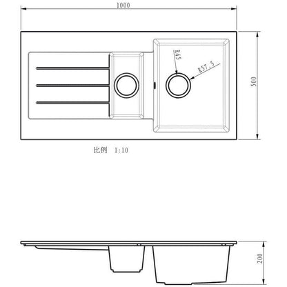 Ellsi Comite 1.5 Bowl Kitchen Sink and Drainer Left or Right Handed with Wastes and Overflows - The Tap Specialist