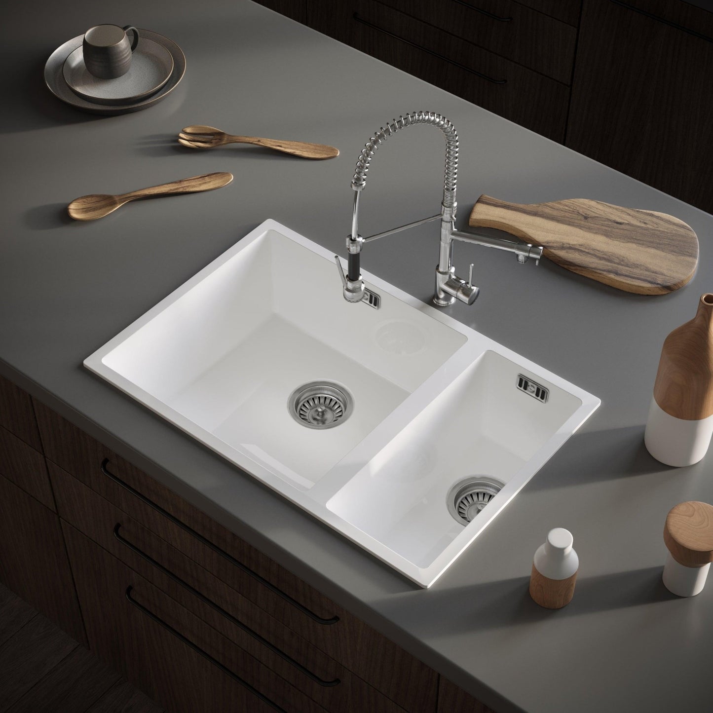 Ellsi Comite 1.5 Bowl Kitchen Sink with Wastes and Overflows - The Tap Specialist