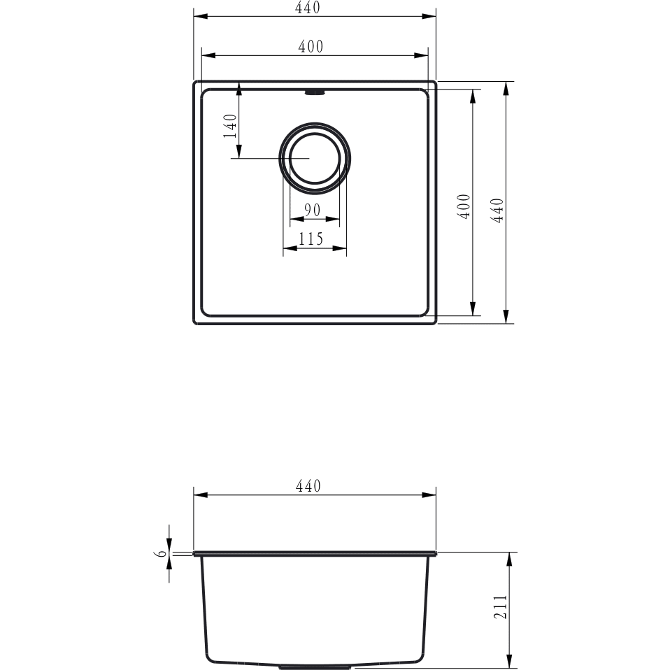 Ellsi Comite Single Bowl Kitchen Sink Inset or Undermounted with Wastes - The Tap Specialist