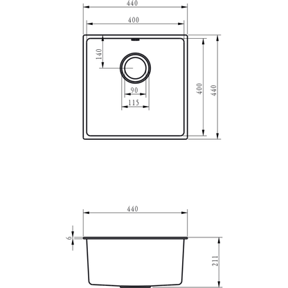 Ellsi Comite Single Bowl Kitchen Sink Inset or Undermounted with Wastes - The Tap Specialist