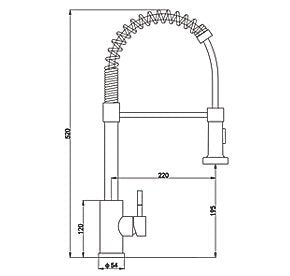 Ellsi Contra Pull Out Single Lever Kitchen Sink Mixer Tap with Hose and Spray Head - The Tap Specialist