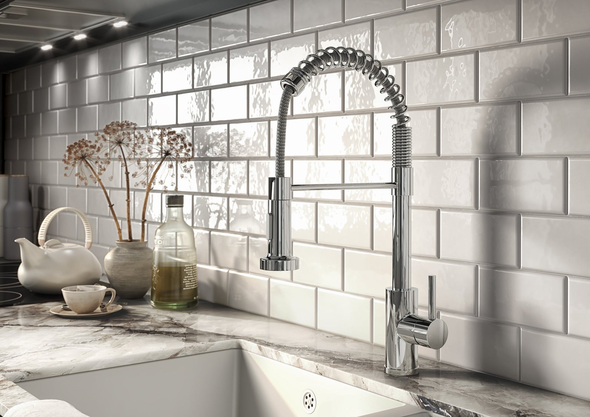 Ellsi Contra Pull Out Single Lever Kitchen Sink Mixer Tap with Hose and Spray Head - The Tap Specialist