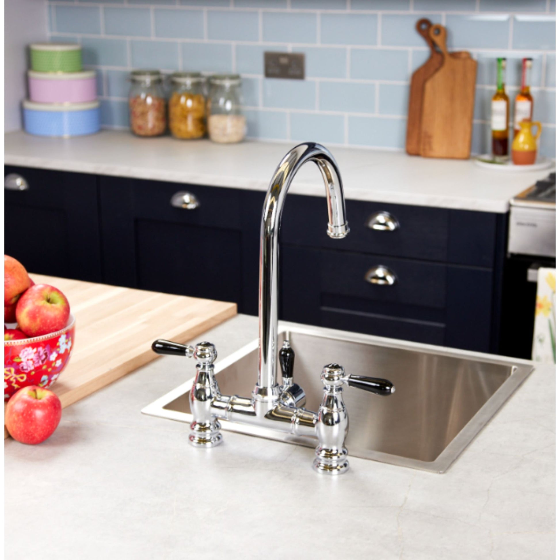 Ellsi Traditional Bridge 3 - in - 1 Boiling Water Tap With Ceramic Handles - The Tap Specialist