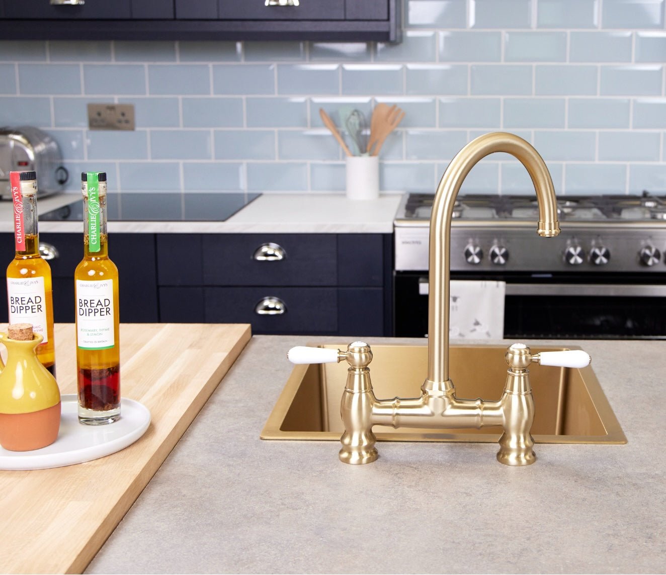 Ellsi Traditional Bridge 3 - in - 1 Boiling Water Tap With Ceramic Handles - The Tap Specialist