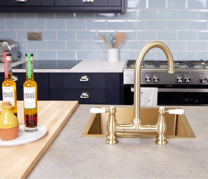 Ellsi Traditional Bridge 3 - in - 1 Boiling Water Tap With Ceramic Handles - The Tap Specialist