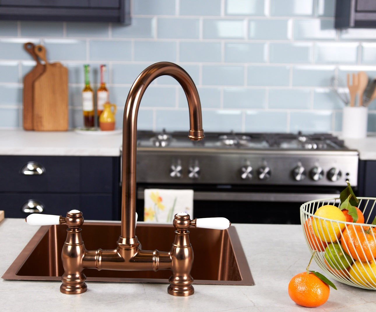 Ellsi Traditional Bridge 3 - in - 1 Boiling Water Tap With Ceramic Handles - The Tap Specialist