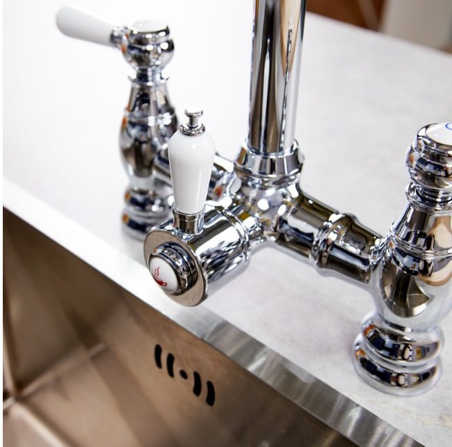 Ellsi Traditional Bridge 3 - in - 1 Boiling Water Tap With Ceramic Handles - The Tap Specialist