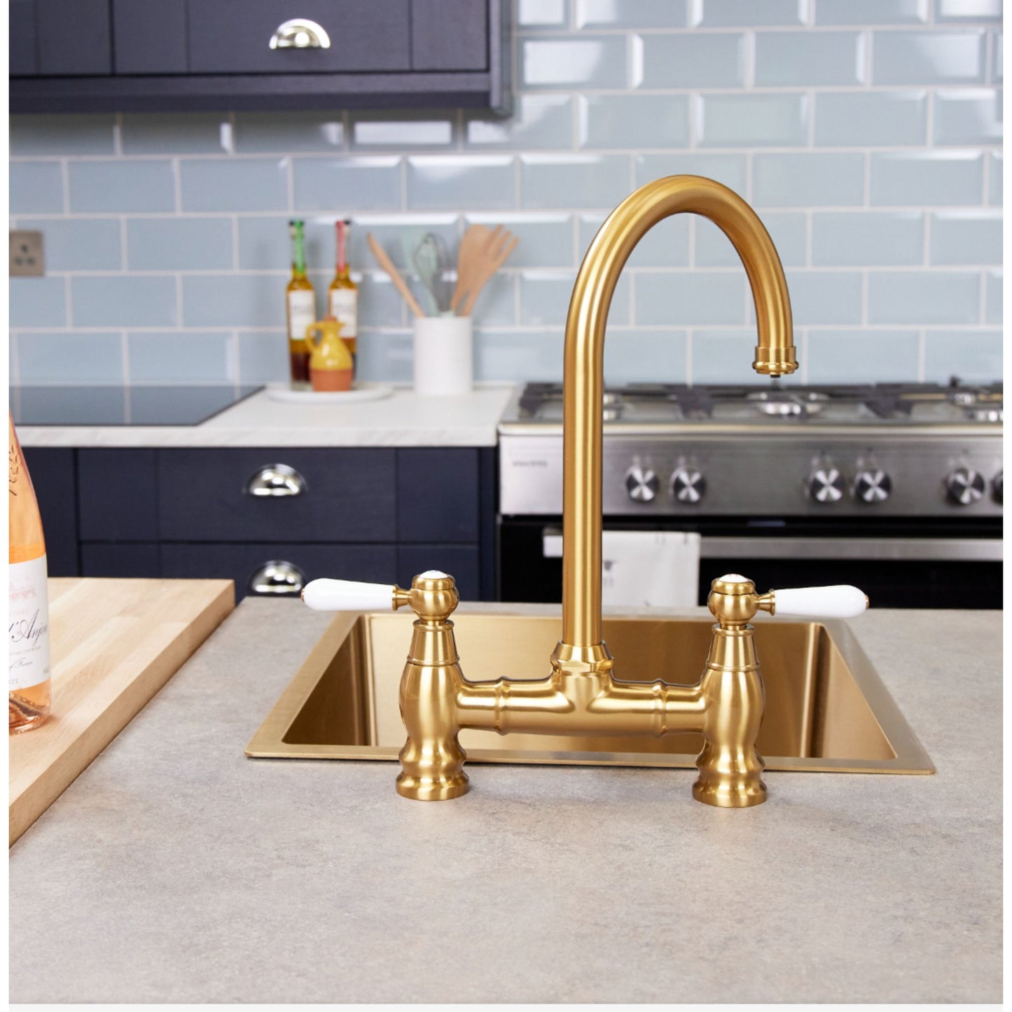 Ellsi Traditional Bridge 3 - in - 1 Boiling Water Tap With Ceramic Handles - The Tap Specialist