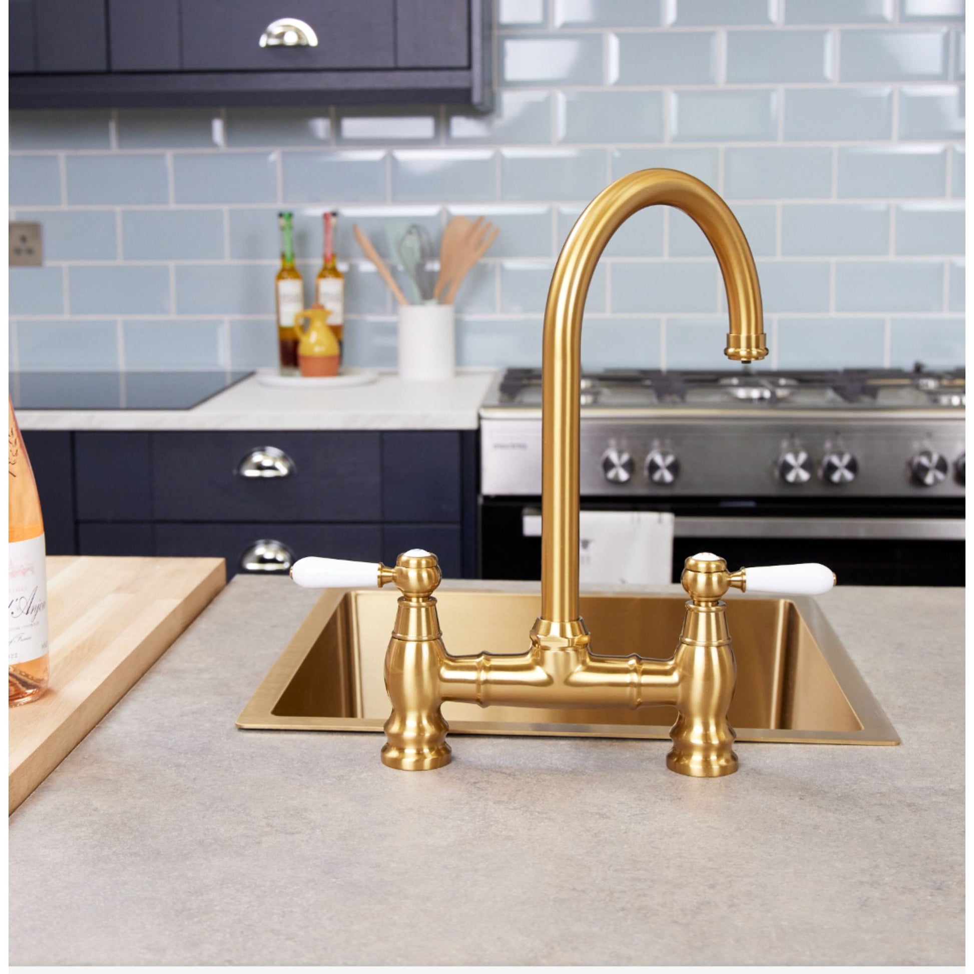 Ellsi Traditional Bridge 3 - in - 1 Boiling Water Tap With Ceramic Handles - The Tap Specialist