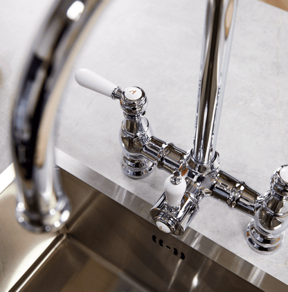 Ellsi Traditional Bridge 3 - in - 1 Boiling Water Tap With Ceramic Handles - The Tap Specialist
