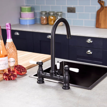Ellsi Traditional Bridge 3 - in - 1 Boiling Water Tap With Ceramic Handles - The Tap Specialist