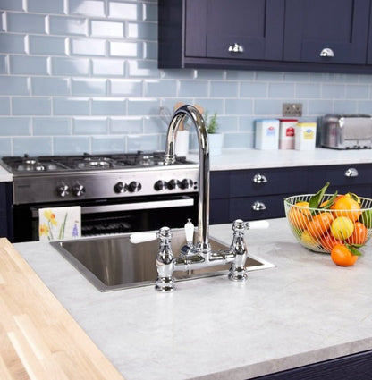 Ellsi Traditional Bridge 3 - in - 1 Boiling Water Tap With Ceramic Handles - The Tap Specialist