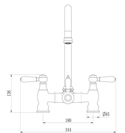 Ellsi Traditional Bridge 3 - in - 1 Boiling Water Tap With Ceramic Handles - The Tap Specialist