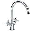 Flova XL Dual Crosshead Handle Monobloc Kitchen Mixer - The Tap Specialist