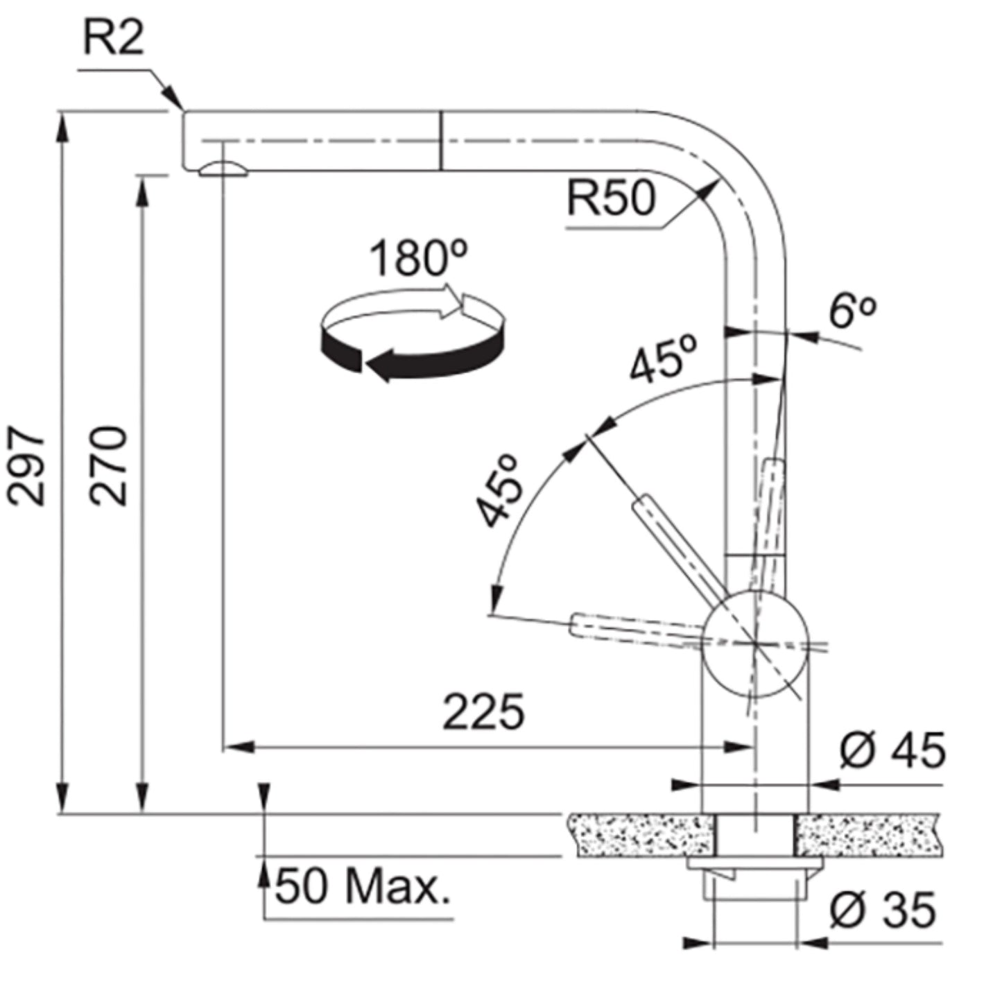 Franke Atlas Neo Pull - Out Nozzle Tap Stainless Steel - The Tap Specialist